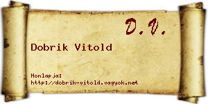 Dobrik Vitold névjegykártya